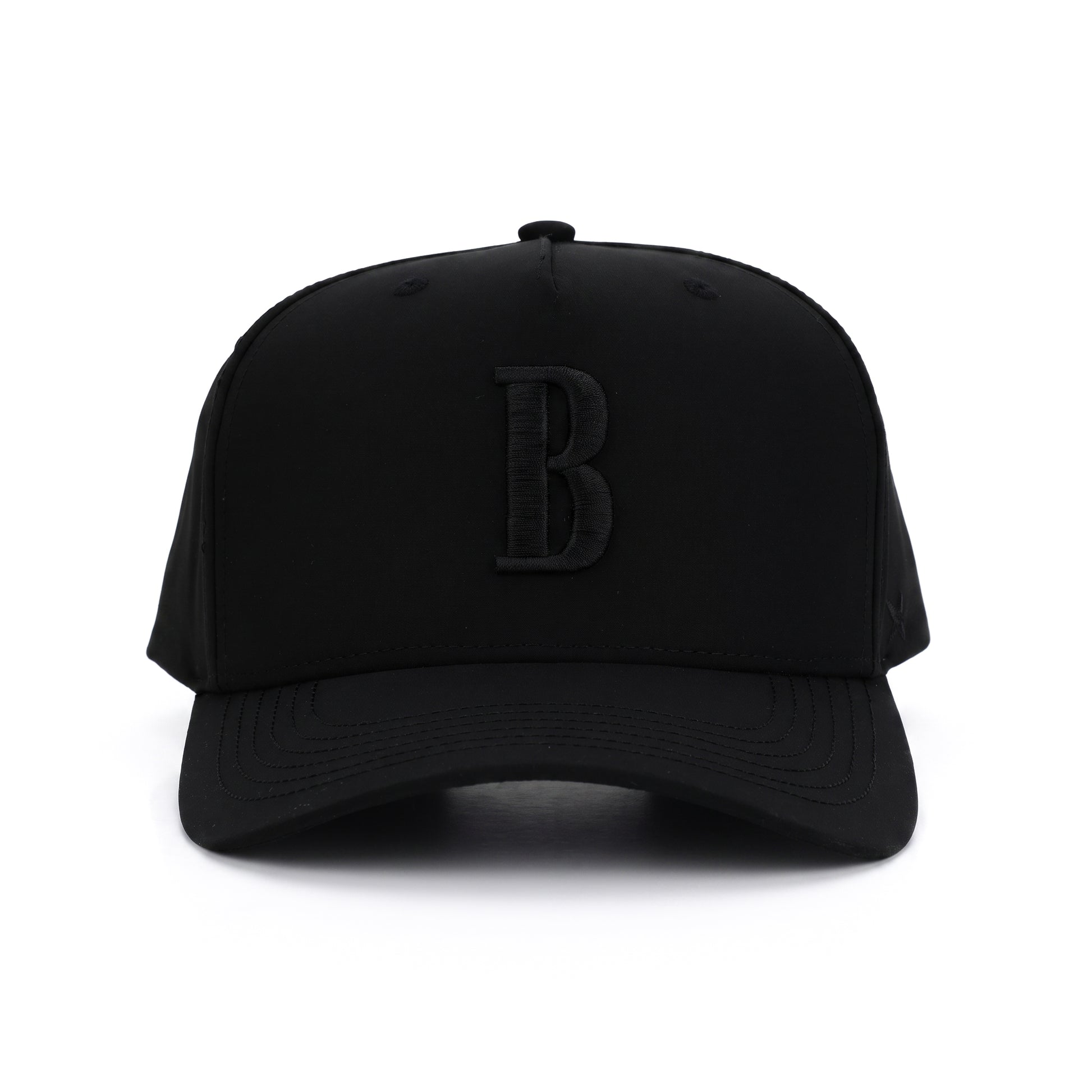 Black 5 Panel League Star Snapback, front view
