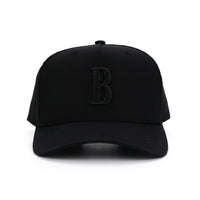 Black 5 Panel League Star Snapback, front view