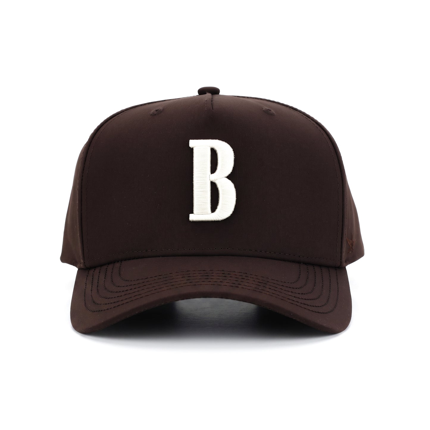 Espresso 5 Panel League Star Snapback, front view