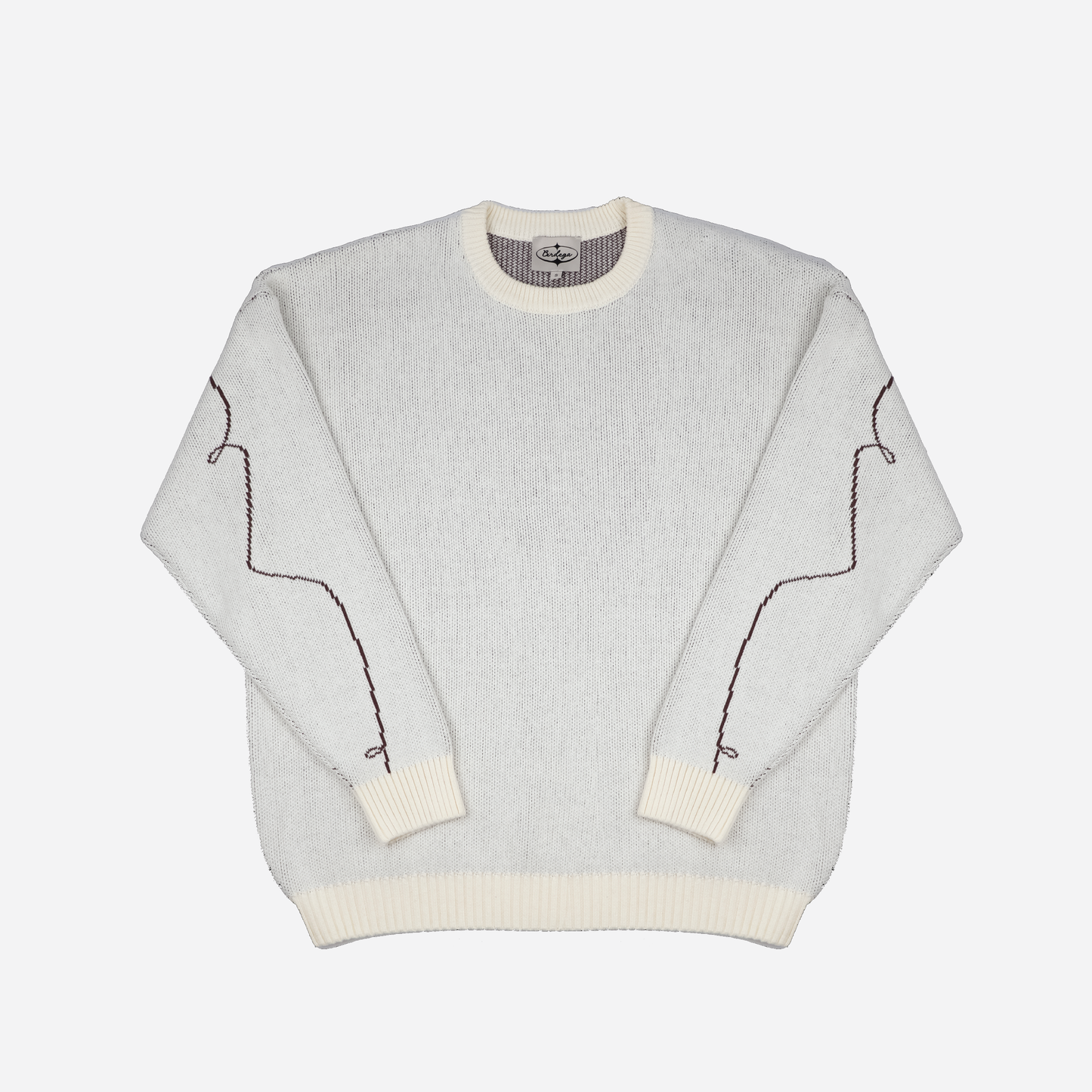 Western Jacquard Knit Crew Sweater