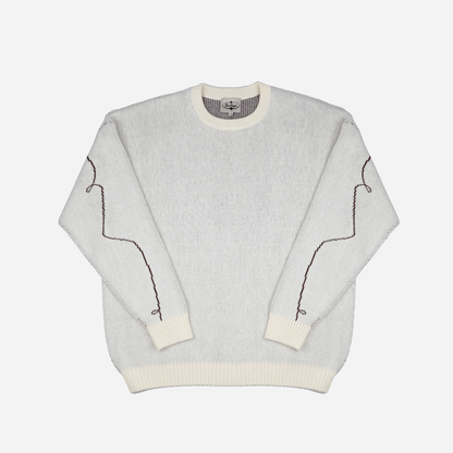 Western Jacquard Knit Crew Sweater